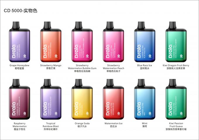 5000 никотина коробки 50mg Vape слоек сигарета устранимого перезаряжаемые устранимая электронная 3