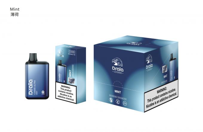 5000 никотина коробки 50mg Vape слоек сигарета устранимого перезаряжаемые устранимая электронная 7