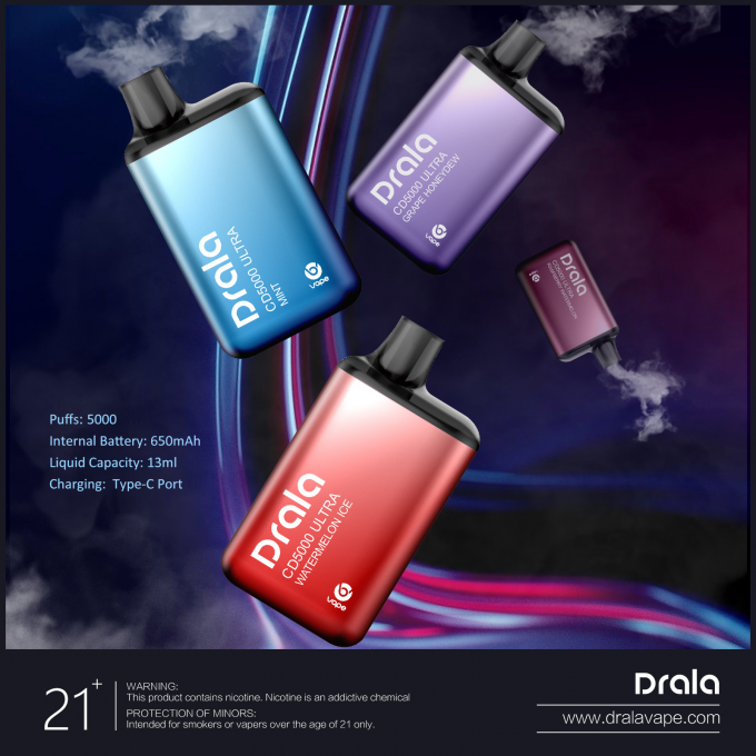 5000 никотина коробки 50mg Vape слоек сигарета устранимого перезаряжаемые устранимая электронная 2