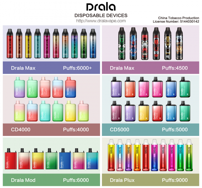 Прибор стручка Vape слоек звезды 600 Drala устранимый 6